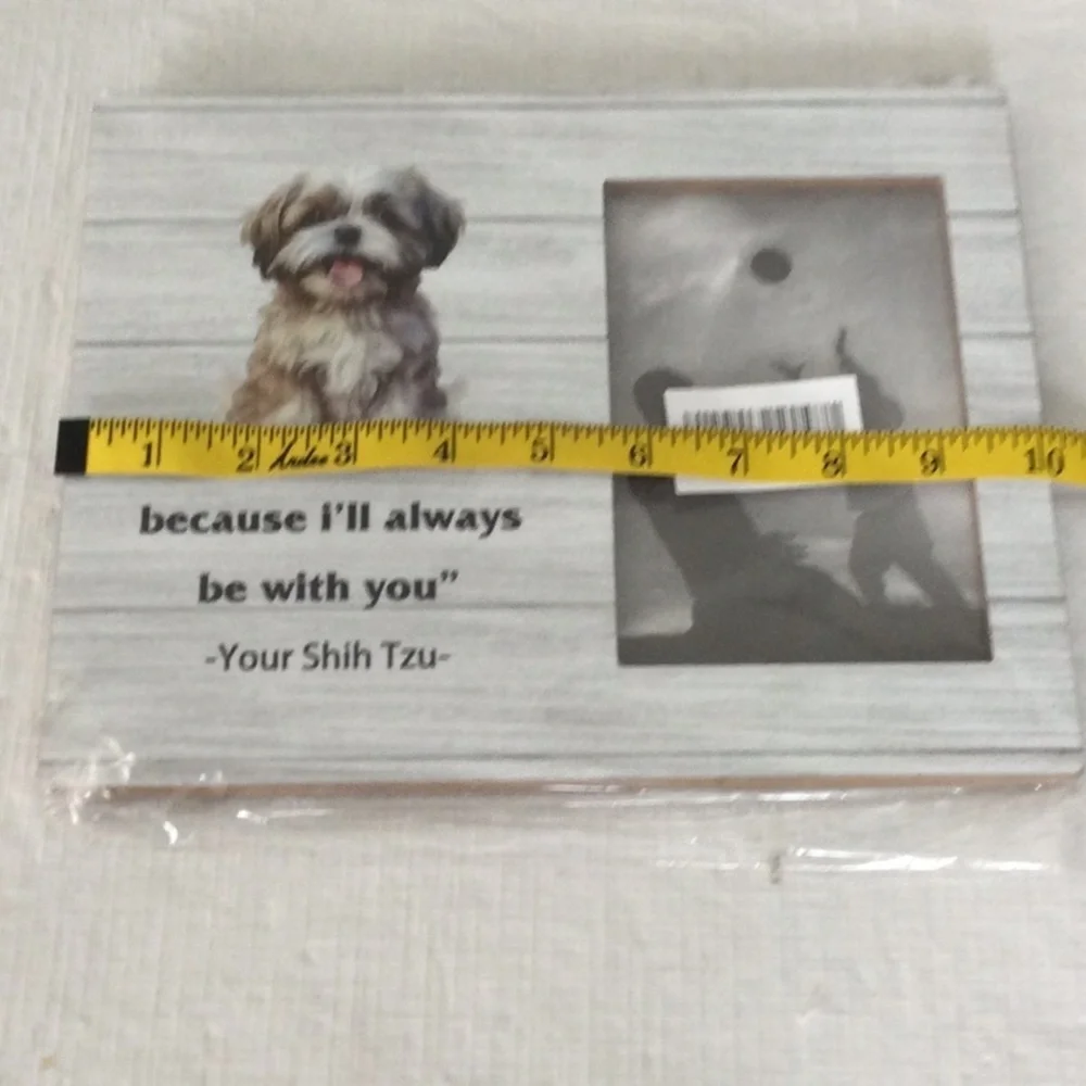 Shih Tzu Companion Picture Frame - White and Gray